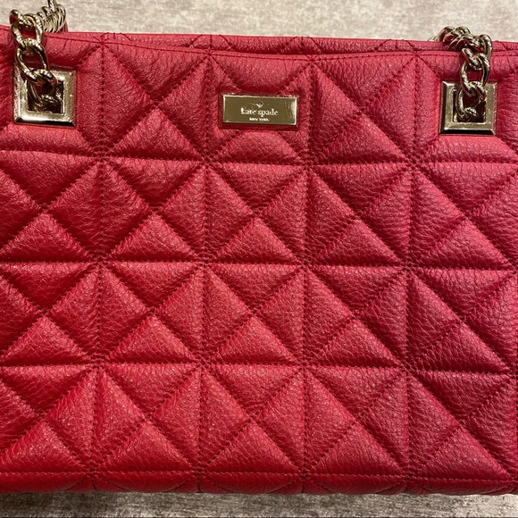 Kate Spade NY Sedgewick Place Small Phoebe Shoulder Bag Red Quilted Leather - Picture 5 of 15